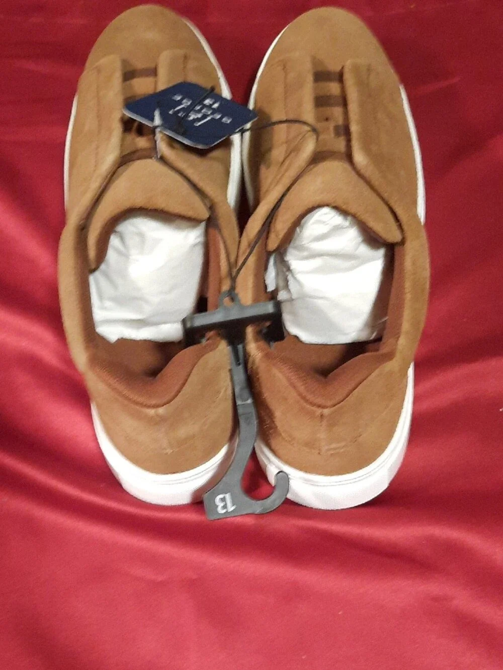 George Brown Easy On/off Slip-On Elastic Laces Leather Men’s Sneakers Size 13
